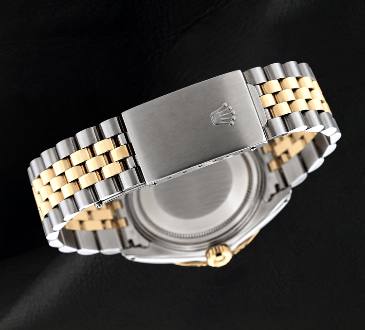 Rolex Datejust 16013 36 mm Cadran Diamants Lunette Diamants Montre Bicolore