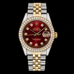 Montre Rolex Datejust 16013 36 mm Bicolore Cadran Rouge