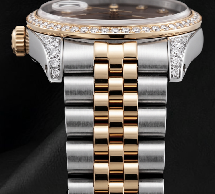 Montre Rolex Datejust 16013 Bicolore 36 mm Cadran Diamants Saumon