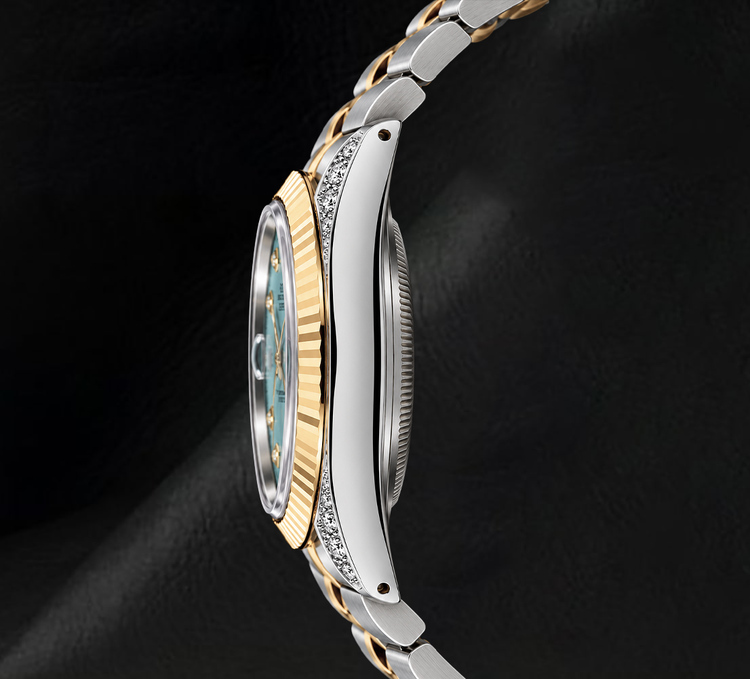 Rolex Datejust 16013 Montre Bicolore 36 mm Cadran Diamants Turquoise
