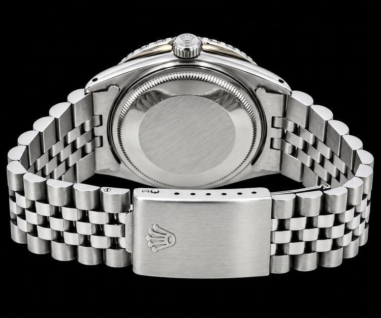 Montre Rolex Datejust 1601 36 mm en Acier Inoxydable Cadran Diamants Vert Chiffres Romains