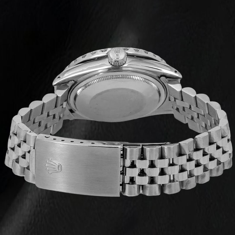 Montre Rolex Datejust 16030 31 mm en Acier Inoxydable Cadran Diamants Bleu à Chiffres Romains