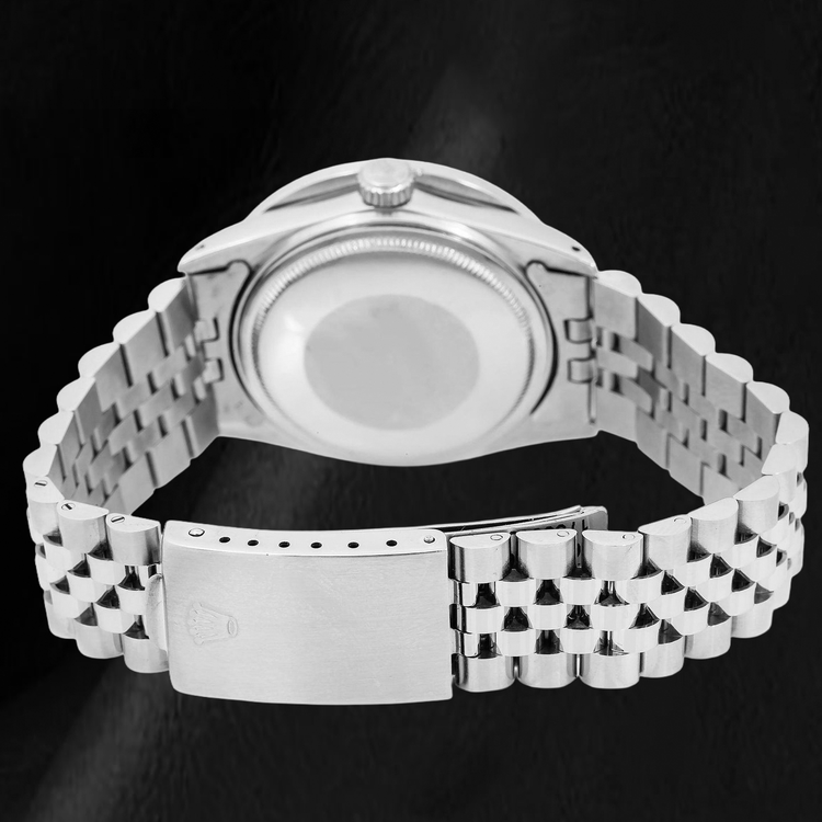 Montre Rolex Datejust 16030 36 mm Cadran Diamants Noir Filet Acier Inoxydable