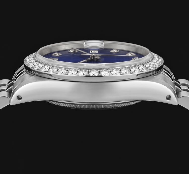 Montre Rolex Datejust 16200 36 mm Cadran Diamants Bleu en Acier Inoxydable