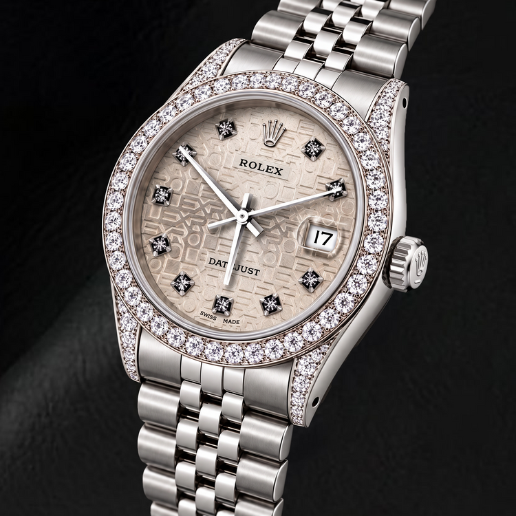 Montre Rolex Datejust 16200 36 mm en Acier Inoxydable Cadran Diamants Jubilé Argenté