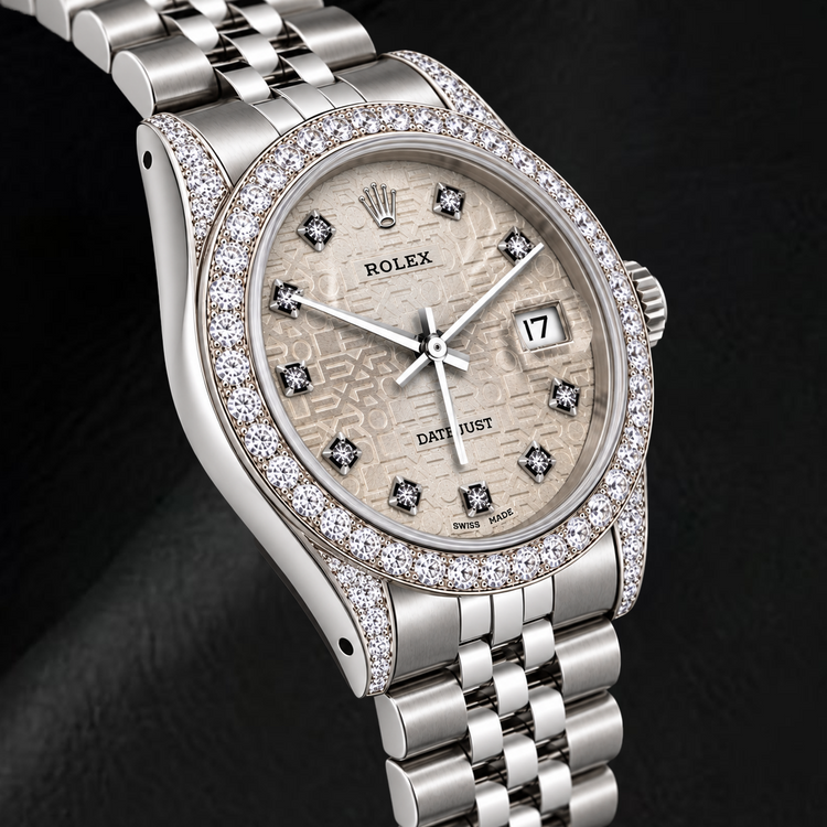 Montre Rolex Datejust 16200 36 mm en Acier Inoxydable Cadran Diamants Jubilé Argenté