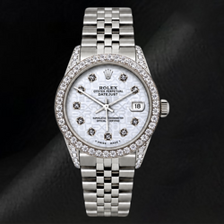 Montre Rolex Datejust 16200 36 mm Cadran Diamants Blanc Acier Inoxydable