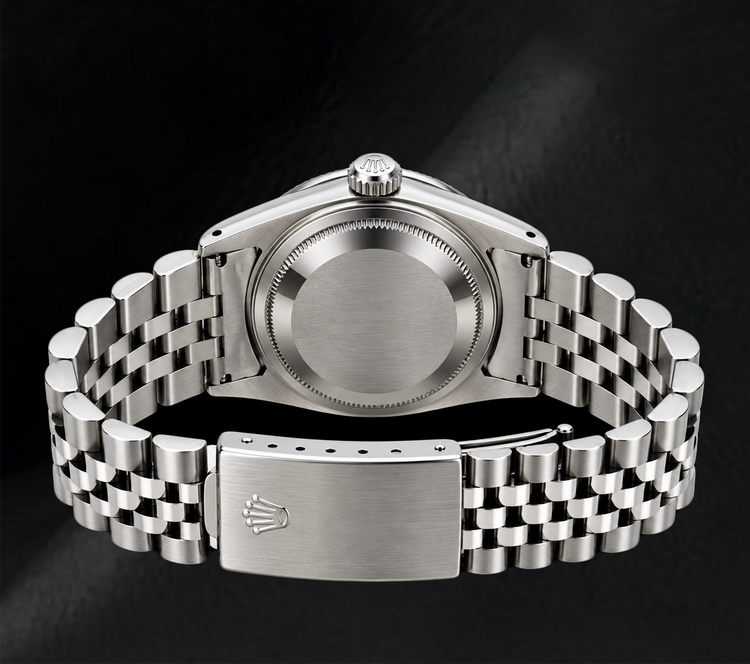 Rolex Datejust 16200 Montre 36 mm en Acier Inoxydable Cadran Diamants Bleu Lunette Diamants
