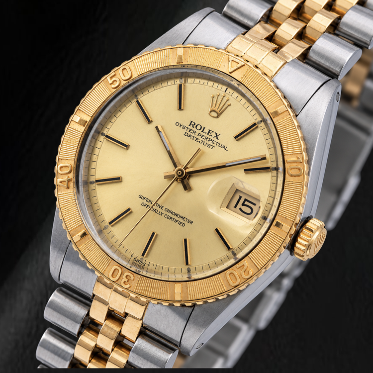 Montre Rolex Datejust 16233 36 mm Bicolore Cadran Champagne à Index Bâtons