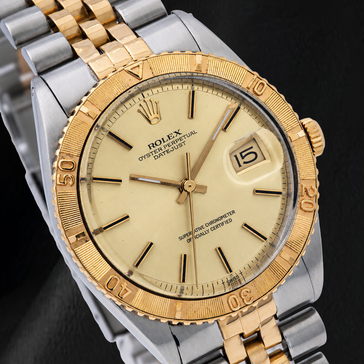 Montre Rolex Datejust 16233 36 mm Bicolore Cadran Champagne à Index Bâtons