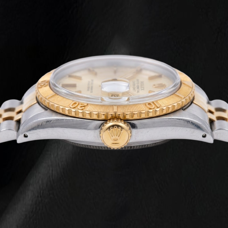 Montre Rolex Datejust 16233 36 mm Bicolore Cadran Champagne à Index Bâtons