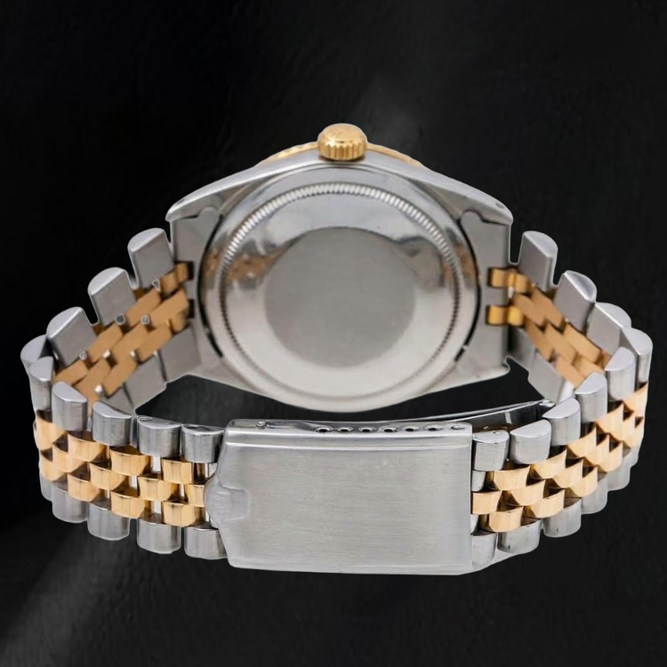 Montre Rolex Datejust 16233 36 mm Bicolore Cadran Champagne à Index Bâtons
