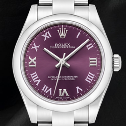 Montre Rolex Datejust 177200 Cadran Violet à Chiffres Romains 31 mm en Acier Inoxydable