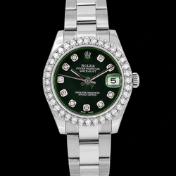 Montre Rolex Datejust 178240 31 mm en Acier Inoxydable Cadran Diamants Vert