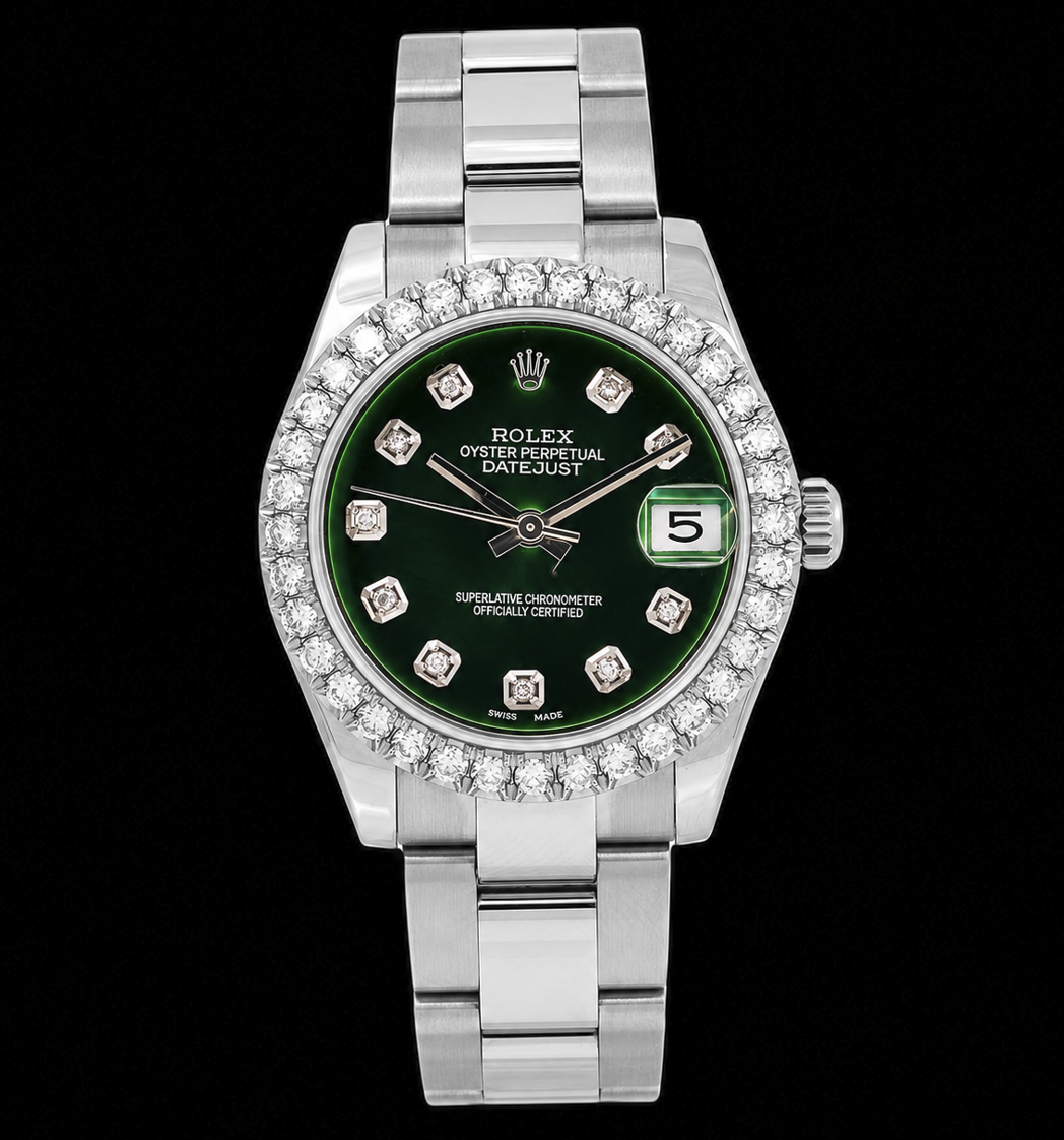 Montre Rolex Datejust 178240 31 mm en Acier Inoxydable Cadran Diamants Vert
