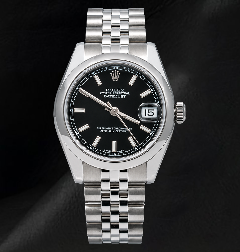 Rolex Datejust 178240 Montre en Acier Inoxydable 31 mm Cadran Noir Luminescent