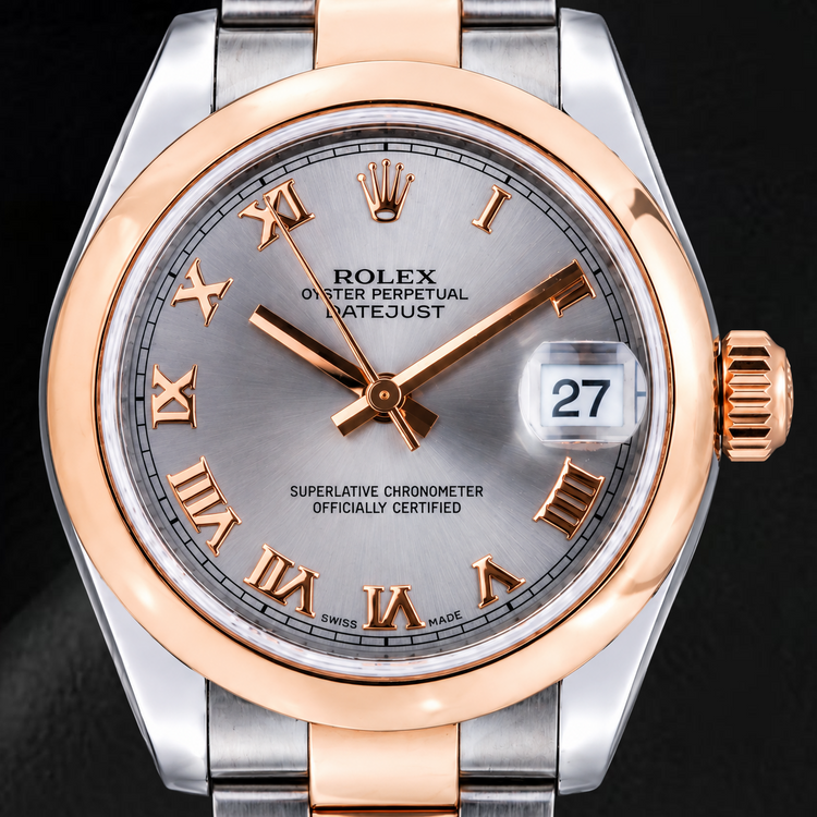 Montre Rolex Datejust 178241 31 mm Bicolore Cadran Gris à Chiffres Romains