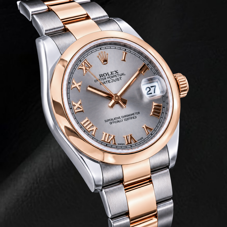 Montre Rolex Datejust 178241 31 mm Bicolore Cadran Gris à Chiffres Romains
