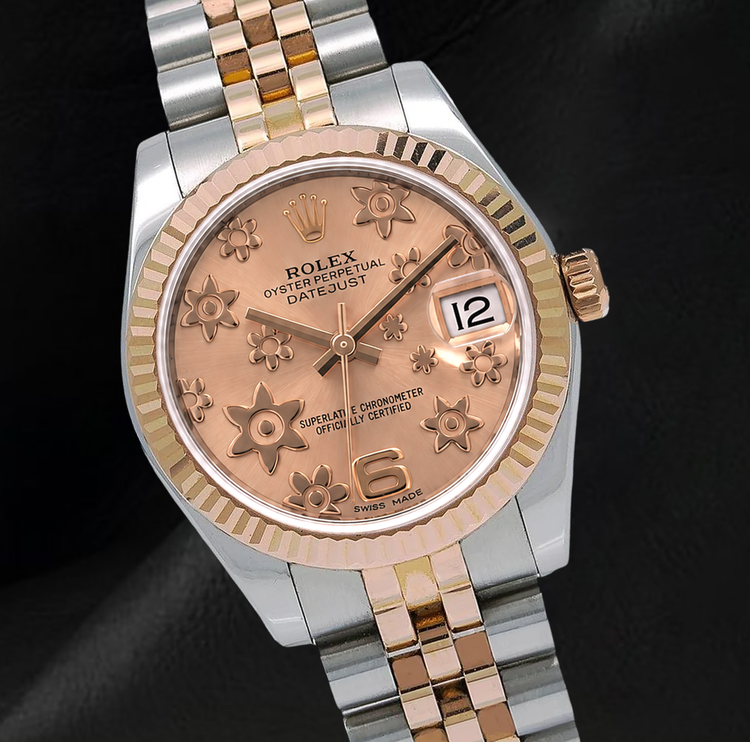 Montre Rolex Datejust 178271 Cadran Floral Saumon 31 mm Bicolore