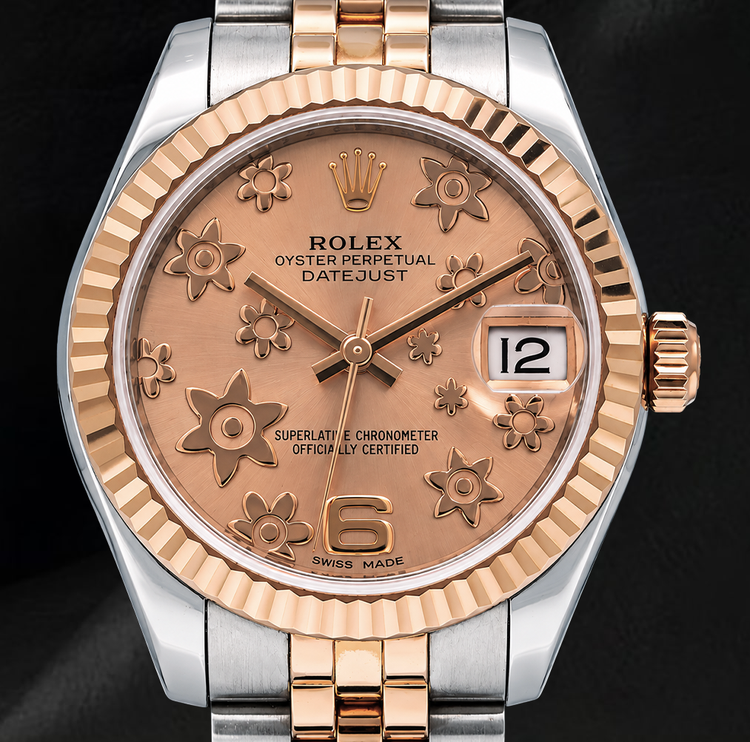 Montre Rolex Datejust 178271 Cadran Floral Saumon 31 mm Bicolore