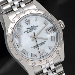 Montre Rolex Datejust 178344 31 mm Cadran en Nacre Blanche Chiffres Romains Bracelet Jubilé en Acier Inoxydable