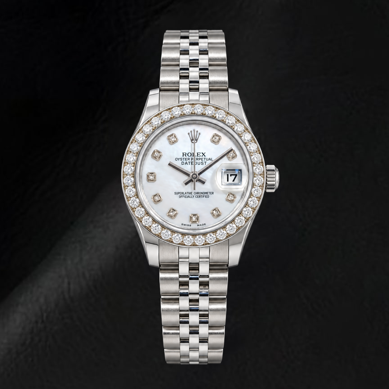 Montre Rolex Datejust 179160 26 mm Acier Inoxydable Cadran Diamants Nacre Blanche