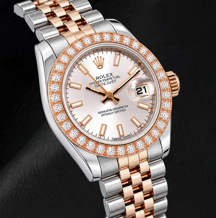 Montre Rolex Datejust 179171 26 mm Bicolore Cadran Sundust à Index Bâtons