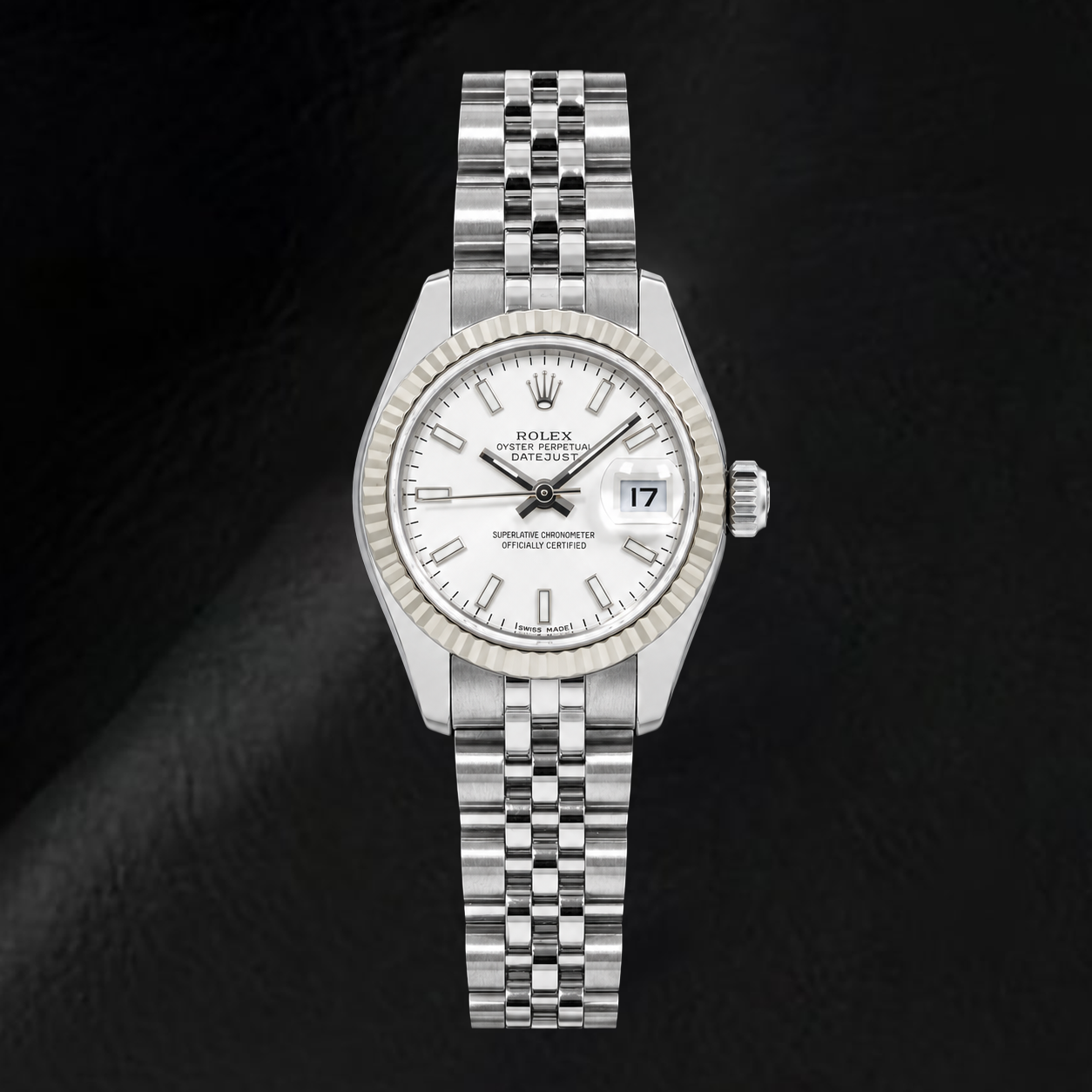 Rolex Datejust 179174 26 mm Montre en Acier Inoxydable Cadran Argenté à Index Bâtons Luminescents