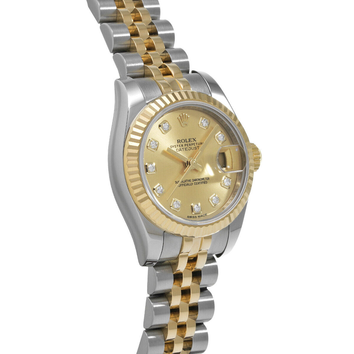 Rolex Two Tone Gold avec Diamant Fin – vue d'angle
