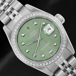 Stainless Steel Diamant Vert Brillant Rolex 0,20 carats