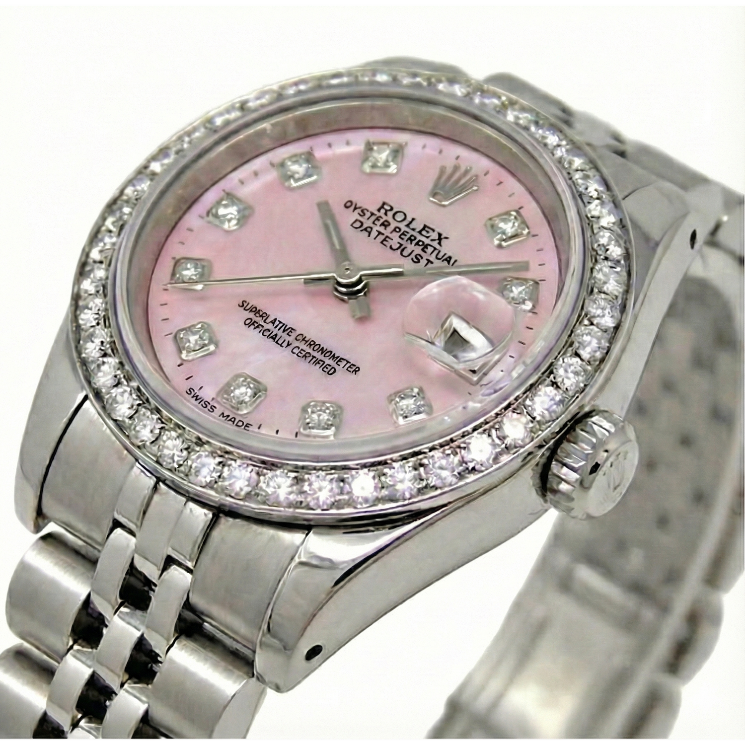 Perle des Mers du Sud Rolex 0,20-carats Stainless Steel – vue de dessus