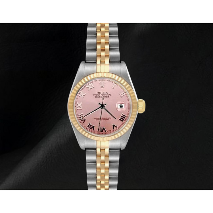 Rolex Datejust 26 mm Année 2002 Cadran à chiffres romains Bicolore Montre pour femme
