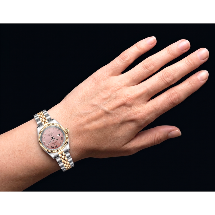 Rolex Datejust 26 mm Année 2002 Cadran à chiffres romains Bicolore Montre pour femme