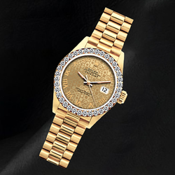 Rolex Datejust 26 mm 69178 Montre en Or Jaune 18 carats Cadran Champagne Jubilé Chiffres Romains