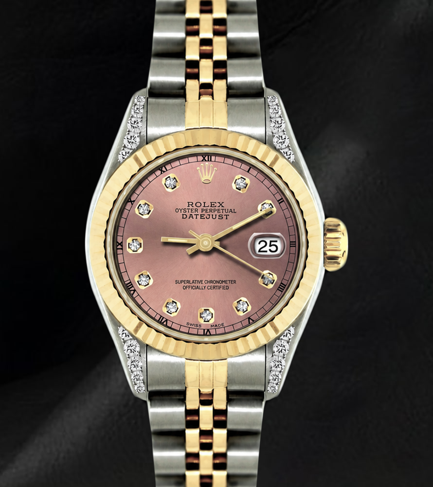 Montre Rolex Datejust 26 mm 6917 Bicolore Cadran Diamants Saumon