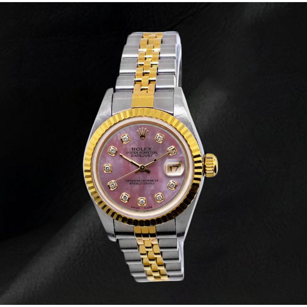 Montre Rolex Datejust 26 mm Bicolore Cadran Diamants en Nacre Année 2002