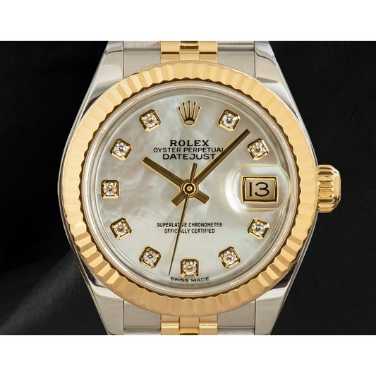 Montre Femme Rolex Datejust 279173 Cadran Diamants Nacre 28 mm