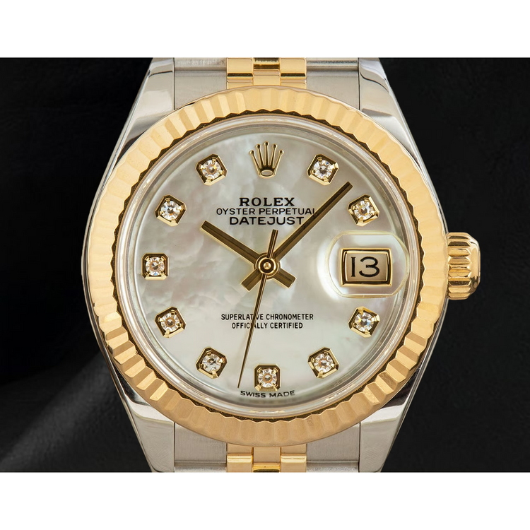Montre Femme Rolex Datejust 279173 Cadran Diamants Nacre 28 mm