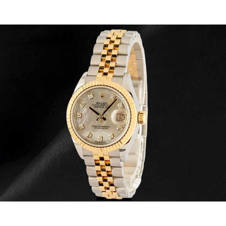 Montre Femme Rolex Datejust 279173 Cadran Diamants Nacre 28 mm