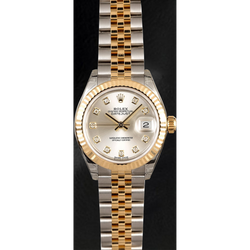 Rolex Datejust 279173 Montre Bicolore 28 mm Cadran Diamants Argent