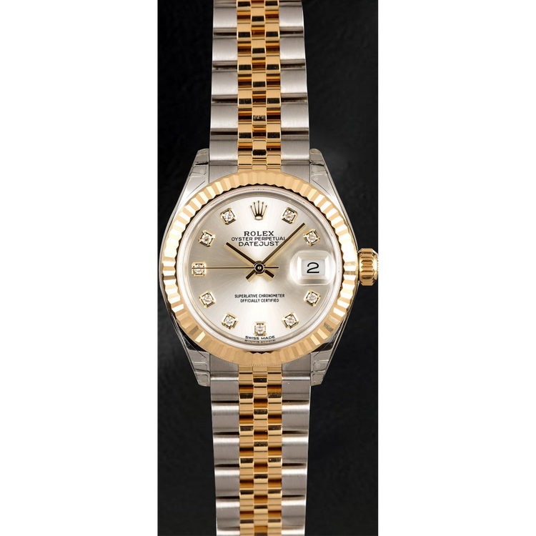 Rolex Datejust 279173 Montre Bicolore 28 mm Cadran Diamants Argent