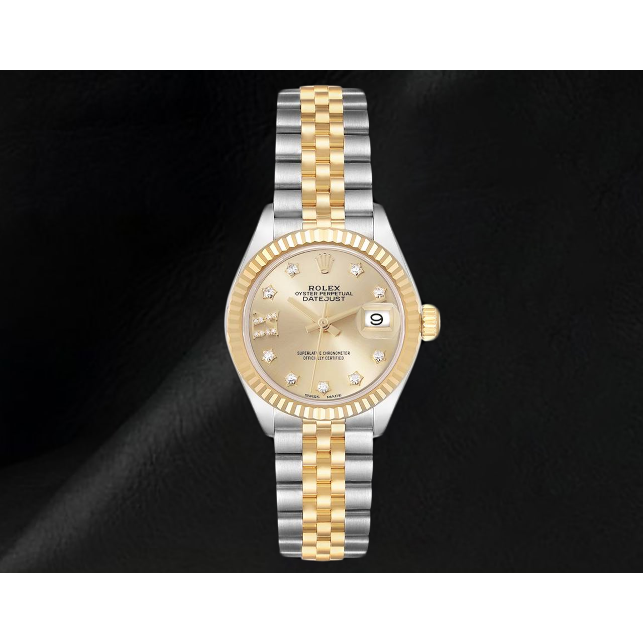 Montre Femme Rolex Datejust 28 mm Cadran Diamants Champagne 279173