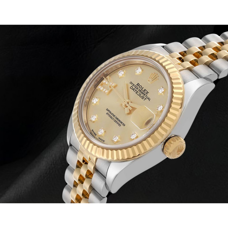 Montre Femme Rolex Datejust 28 mm Cadran Diamants Champagne 279173