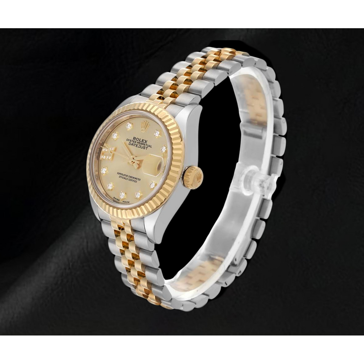 Montre Femme Rolex Datejust 28 mm Cadran Diamants Champagne 279173
