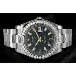 Rolex Datejust 2 41 Mm Montre Homme Cadran Diamant Bracelet huître acier inoxydable
