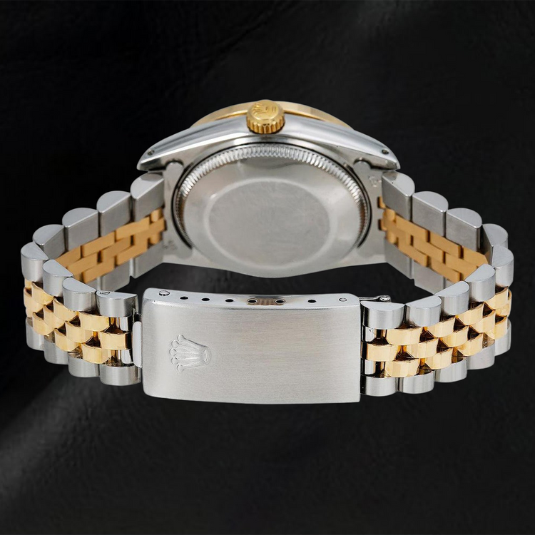 Rolex Datejust 6824 31 mm Cadran Diamants Nacre Noire Chiffres Romains Bicolore Bracelet Jubilé