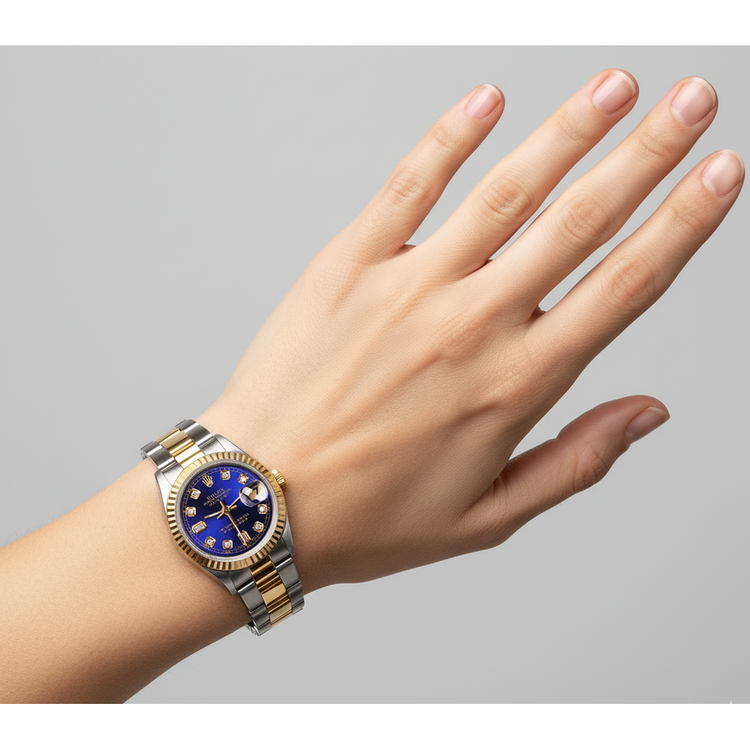 De luxe Diamant Fin Rolex 0,20 carats – vue d'angle