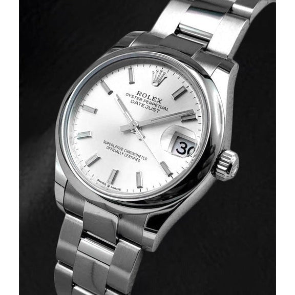 Rolex Datejust 31 mm cadran lumineux argenté montre pour femme en acier inoxydable