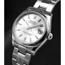 278240 Rolex Datejust 31 mm cadran lumineux argenté montre pour femme en acier inoxydable