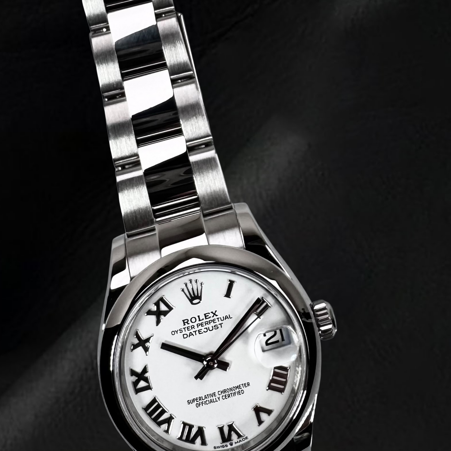 Rolex Datejust 31 mm cadran romain blanc montre en acier pour femme